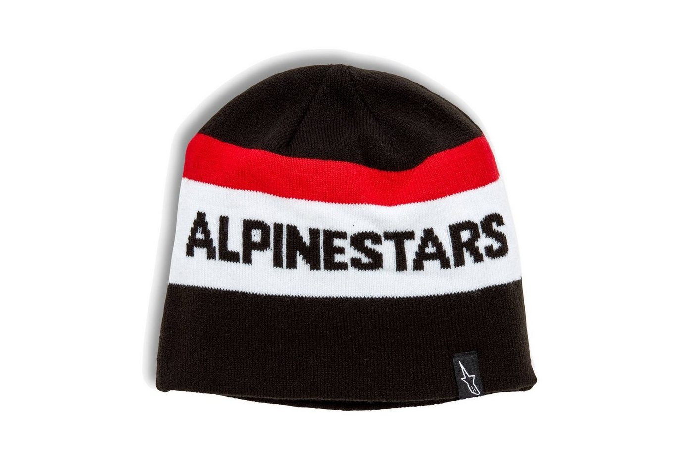 Alpinestars Strickmütze Beanie Stake (Schwarz/Weiß/Rot) von Alpinestars