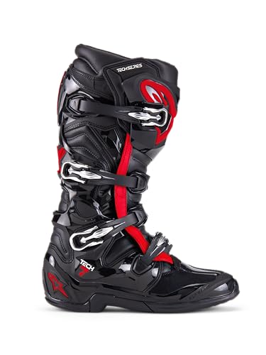 Alpinestars Tech 7 MX/Offroad-Stiefel (Schwarz/Rot Fluo, 48) von Alpinestars