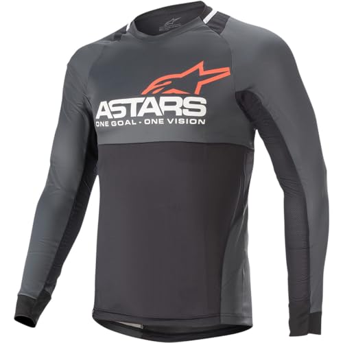 Alpinestars Unisex Drop 8.0 Langarmtrikot Bekleidung, Schwarz/Coral, S von Alpinestars
