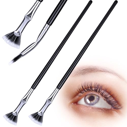 Alpinleux 2 Stück faltbare abgewinkelte Wimpernbürste, Wimpernkamm-Trennwerkzeug, Mascara-Fächerpinsel, Mehrzweck-Mascara-Bürste mit weichen Borsten für die oberen unteren Wimpern von Alpinleux