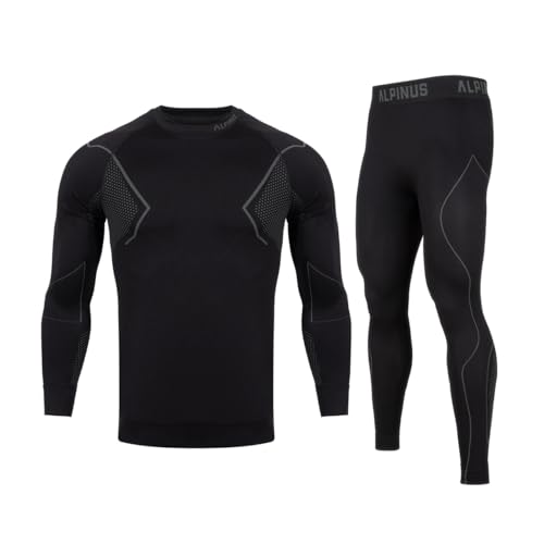 Alpinus Herren Active Base Layer Set Schwarz-Grau Größe M von Alpinus