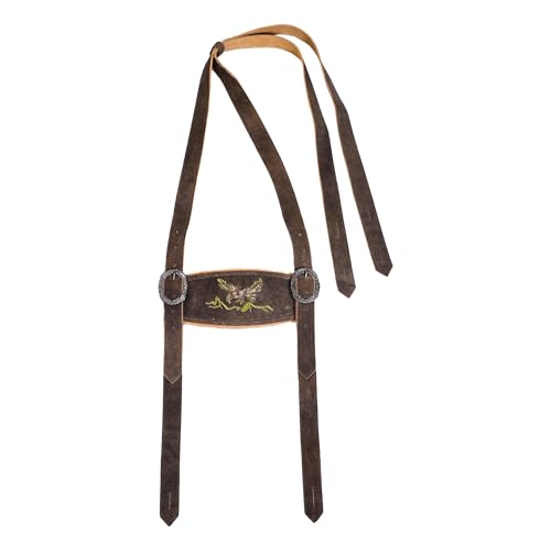AlpsOak - Lederhosen Hosenträger für Herren | Bayerische Hosenträger mit Metallschnallen | Oktoberfest Trachten-Accessoire, Grün (Forest Green), Standard von AlpsOak