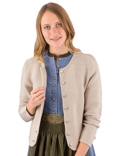 Alpspur Trachtenjacke Strickjacke Lina Baumwolle mehrere Farben (beige, 32) von Alpspur