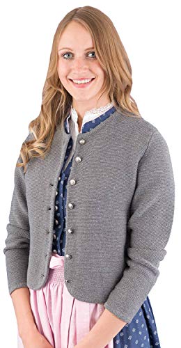 Alpspur Trachtenjacke Strickjacke Lina Baumwolle mehrere Farben (grau, 38) von Alpspur