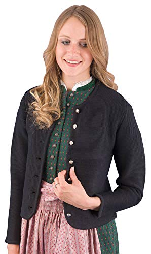 Alpspur Trachtenjacke Strickjacke Lina Baumwolle mehrere Farben (schwarz, 34) von Alpspur