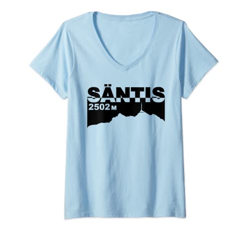 Damen Säntis Schwägalp Alpstein Toggenburg Schweiz Wandern Berg T-Shirt mit V-Ausschnitt Damen Säntis Schwägalp Alpstein Toggenburg Schweiz Wandern Berg T-Shirt mit V-Ausschnitt von Alpstein Souvenirs by Sany O.