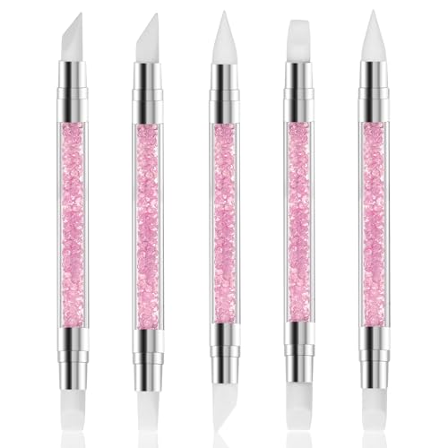 5Pcs Silicone Nail Tools Nail Art Sculpture Pen Silicone Nails Art Brushes Nails Gel Sculpting Tools Rhinestone Nailes Polish Carving Pen for Home Salon Resin Foil Carving Drawing von Alrhso