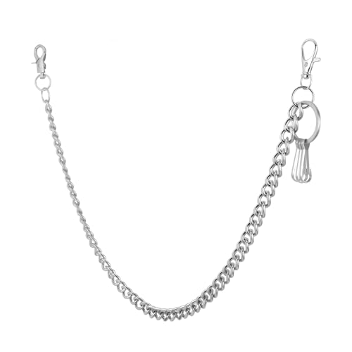 Hosenkette Herren Jeans Chain Punk Kette, Hip Hop Handtasche Jeans Kette, Metall Silver Jean Brieftaschen Chain für DIY Tascheherstellung Herren Damen von Alrhso