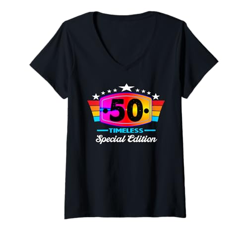 Damen Geschenke für 50 jährige Als Gott Mich Schuf grinste er T-Shirt mit V-Ausschnitt von Als gott mich schuf Geschenke für 50 jährige