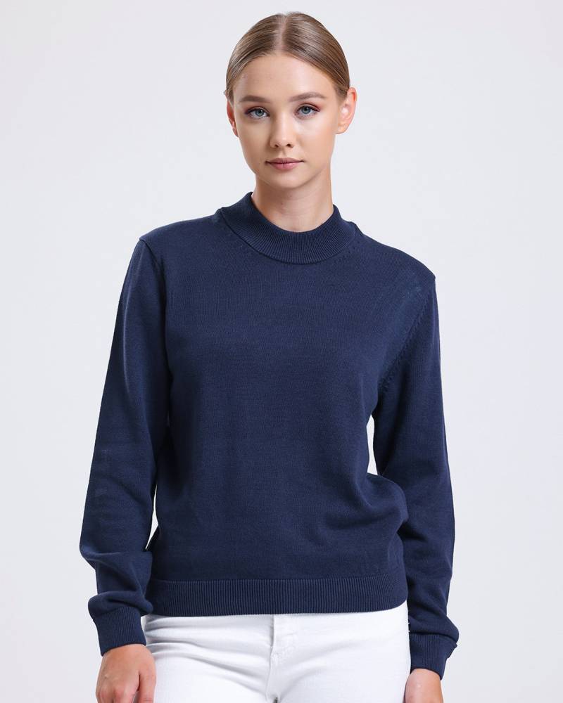 Womens Mock Jumper Premium-Qualität Silk Touch Gerippter Pullover Essential Style Strickpullover Für Frauen von AlseStudio