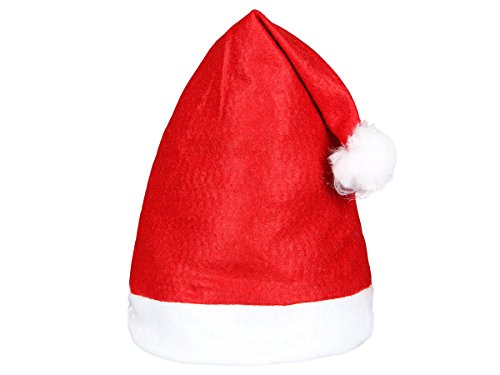 Alsino 144 Stück Weihnachtsmützen Nikolausmütze rot Bommel 32 von Alsino