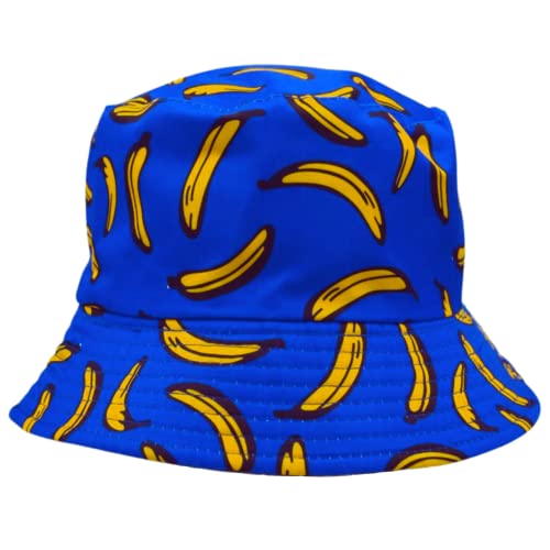 Alsino Anglerhut Fischerhut Sonnenhut Bucket Hat Hut Reversibel Freizeithut Outdoor Wende-Hut Sommermütze Herbst Camping Reisen Wandern - für Damen Herren Kinder, Banane royal blau von Alsino