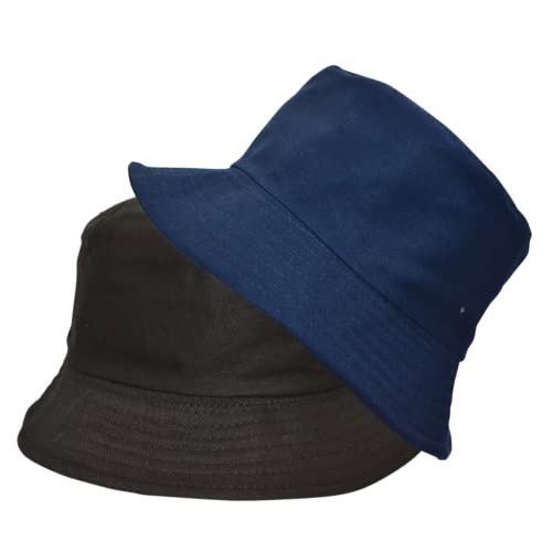 Alsino Anglerhut Fischerhut Sonnenhut Bucket Hat Hut Reversibel Freizeithut Outdoor Wende-Hut Sommermütze Herbst Camping Reisen Wandern - für Damen Herren Kinder, Farbe wählen:Navy von Alsino