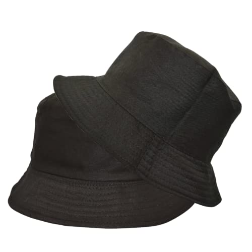 Alsino Anglerhut Fischerhut Sonnenhut Bucket Hat Hut Reversibel Freizeithut Outdoor Wende-Hut Sommermütze Herbst Camping Reisen Wandern - für Damen Herren Kinder, Farbe wählen:schwarz von Alsino