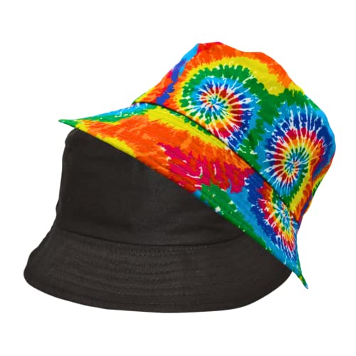 Alsino Anglerhut Fischerhut Sonnenhut Bucket Hat Hut Reversibel Freizeithut Outdoor Wende-Hut Sommermütze Herbst Camping Reisen Wandern - für Damen Herren Kinder, Motiv wählen:Rainbow von Alsino