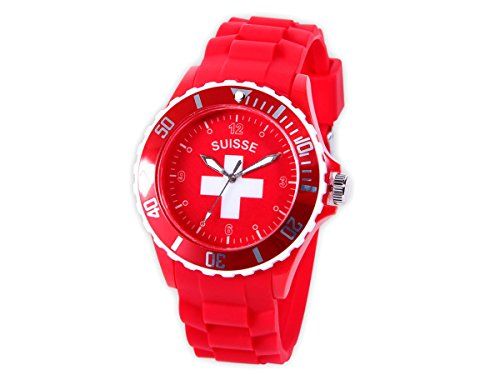 Alsino Armbanduhr WM EM Länder Silikon Uhren für Damen und Herren Silikonuhr, UR-CH Schweiz von Alsino