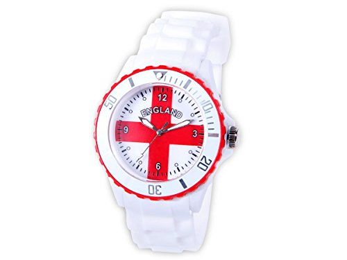 Alsino Armbanduhr WM EM Länder Silikon Uhren für Damen und Herren Silikonuhr, UR-ENG England von Alsino