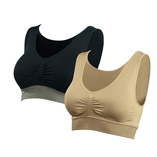 Alsino BH Stütz Bustier mit Haltungskorrektur & Kupferfasern - 2er-Set - beige/schwarz - Verschiedene Größen, (40/42) von Alsino