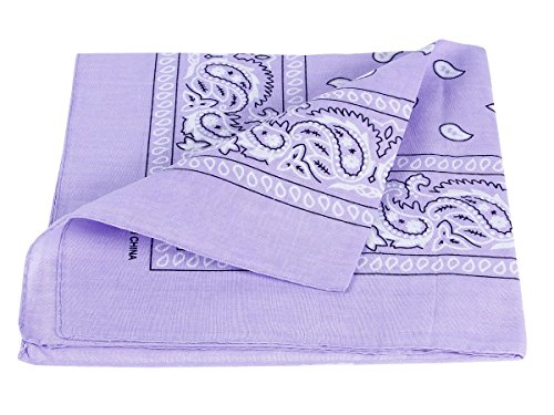 Alsino Bandana Stirnband Rockabilly Durag-Muster Herren-Stirnband - 53 cm x 53 cm 100% Baumwolle, Farbe wählen:Paisley flieder von Alsino