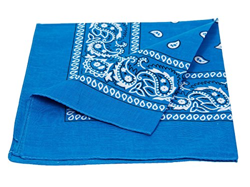 Alsino Bandana Stirnband Rockabilly Durag-Muster Herren-Stirnband - 53 cm x 53 cm 100% Baumwolle, Farbe wählen:Paisley blau von Alsino