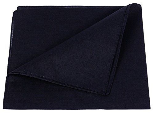 Alsino Bandana Stirnband Rockabilly Durag-Muster Herren-Stirnband - 53 cm x 53 cm 100% Baumwolle, Farbe wählen:Schwarz von Alsino