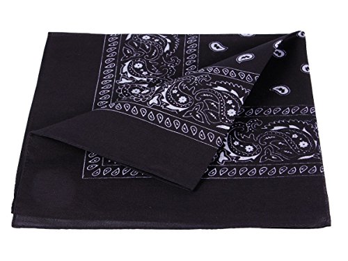 Alsino Bandana Stirnband Rockabilly Durag-Muster Herren-Stirnband - 53 cm x 53 cm 100% Baumwolle von Alsino