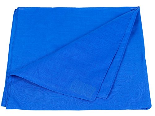 Alsino Bandana Stirnband Rockabilly Durag-Muster Herren-Stirnband - 53 cm x 53 cm 100% Baumwolle, Farbe wählen:Royalblau von Alsino