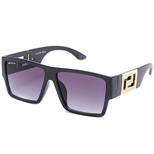 Alsino Damen Sonnenbrille Retro Klassische Vintage Trendy Brille große rechteckige Gläser UV Schutz, Modell wählen:V-1682 schwarz von Alsino