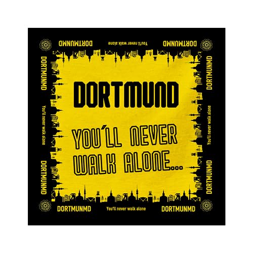 Alsino Dortmund Bandana Kopftuch schwarz-gelb Nickitücher Herren Damen Ruhrpott Fußball Fanartikel Halstuch, Farbe wählen:BA-306 You´ll never walk alone von Alsino