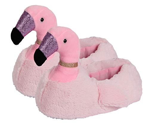 Alsino Flamingo Hausschuhe Größe: 37-42 Pantoffeln Plüsch Schuhe Puschen Kuschel-Hausschuhe, Flamingo Farbe wählen:rosa, Größe:37-39 von Alsino