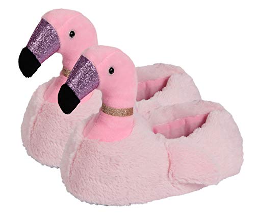 Alsino Flamingo Hausschuhe Größe: 37-42 Pantoffeln Plüsch Schuhe Puschen Kuschel-Hausschuhe, Flamingo Farbe wählen:rosa, Größe:40-42 von Alsino