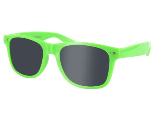 Alsino Hochwertige Retro Vintage Sonnenbrille mit UV 400 Schutz Kunststoffrahmen in verschiedenen Farben für Herren und Damen, Farbe wählen:neongrün von Alsino