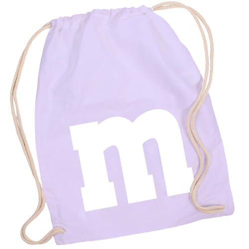 Alsino M und M Turnbeutel - M&M Karneval Kostüm Damen Herren MM Gruppenkostüm - Fasching Verkleidung Rucksack, Farbe Flieder von Alsino