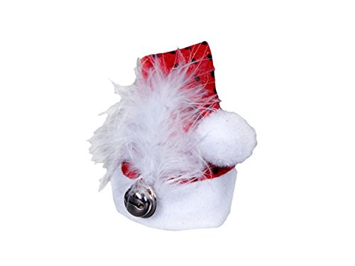 Alsino Mini Weihnachtsmütze Nikolausmütze mit Haarclip, Glocke, Feder und Pailetten rot 132 von Alsino