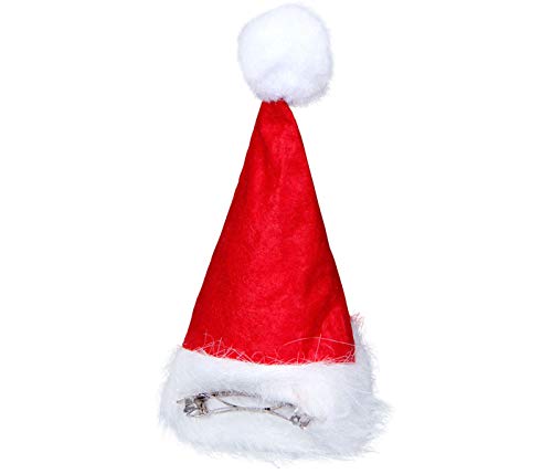 Alsino Mini Weihnachtsmütze Nikolausmütze mit Haarspange Haarclip rot mit Bommel 130 von Alsino