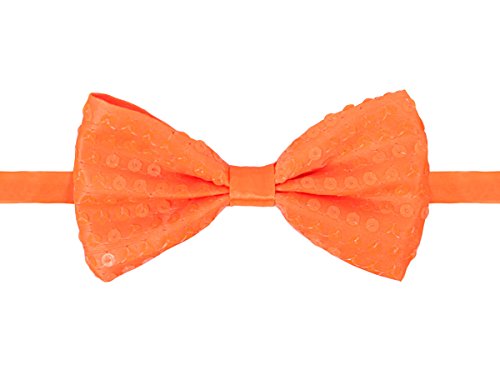 Alsino Pailletten Party Fliege Bowtie Glitzer (Pf-06) Orange, 12x7 cm von Alsino