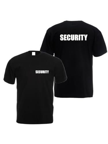 Alsino Security T-Shirt schwarz - Security-Shirt Sicherheit Shirt - 100% Baumwolle Rundhals - Druck Brust & Rücken, Größe wählen:XXL von Alsino