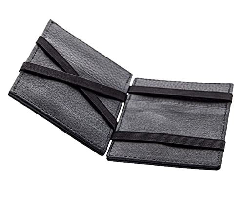 Alsino Slim Wallet Geldbörse Mini Kartenetui mit Münzfach Portmonnaie aus Leder in Schwarz für Damen und Herren, Farbe wählen:schwarz von Alsino