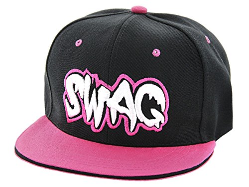Alsino Snapback Starter Hat Hip Hop Cap Schirmmütze Baseballcap Baseball Mütze Käppi, Variante wählen:Cap-114 Swag schwarz pink von Alsino
