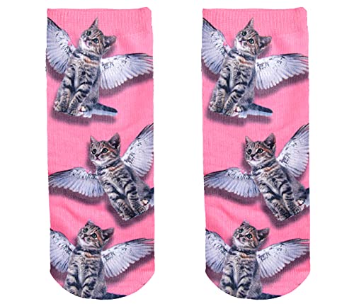 Alsino Socken mit lustigen verschiedenen Motiven für Kinder und Erwachsene, (Katzen mit Flügel),1 Paar von Alsino