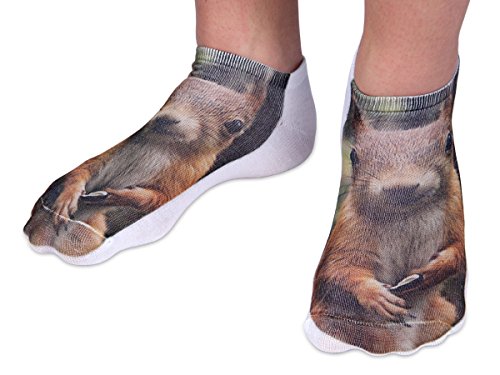 Alsino Tiersocken 3D Motivsocken Sneaker Socken Tiere Unisex, wählen:Eichhörnchen SO-97,1 Paar von Alsino