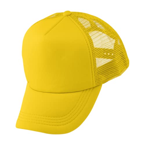 Alsino Trucker Mesh Cap Retro Basecap Käppi Cappy Mütze Unifarben - verstellbare Größe - Pull On Verschluss, Farbe wählen:gelb von Alsino