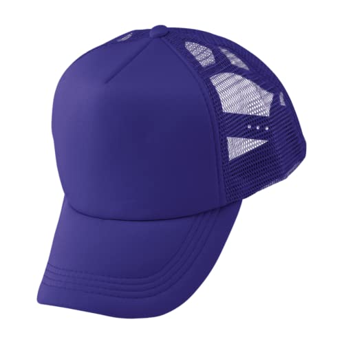 Alsino Trucker Mesh Cap Retro Basecap Käppi Cappy Mütze Unifarben - verstellbare Größe - Pull On Verschluss, Farbe wählen:lila von Alsino