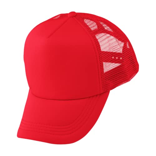 Alsino Trucker Mesh Cap Retro Basecap Käppi Cappy Mütze Unifarben - verstellbare Größe - Pull On Verschluss, Farbe wählen:rot von Alsino