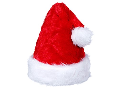 Alsino Weihnachtsmütze Santa Hat Erwachsene Nikolausmützen Weihnachtsmann Mützen kuschelweich mit Bommel, Plüsch Rot von Alsino