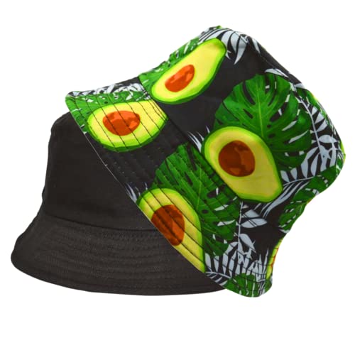 Alsino Anglerhut Fischerhut Sonnenhut Bucket Hat Hut Reversibel Freizeithut Outdoor Wende-Hut Sommermütze Herbst Camping Reisen Wandern - für Damen Herren Kinder, Motiv wählen:Avocado von Alsino