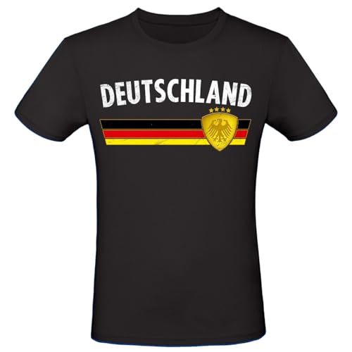 EM WM Fan Shirt Deutschland T-Shirt Fanartikel Herren Damen Fan-Shirt, Größe wählen:L, Land wählen:Deutschland - weiß von Alsino