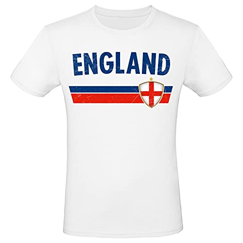 EM WM Fan Shirt England T-Shirt Fanartikel Herren Damen Fan-Shirt, Größe wählen:L, Land wählen:England von Alsino