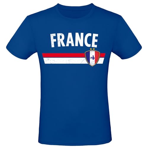 EM WM Fan Shirt France Frankreich T-Shirt Fanartikel Herren Damen Fan-Shirt, Größe wählen:L, Land wählen:Frankreich-weiß von Alsino