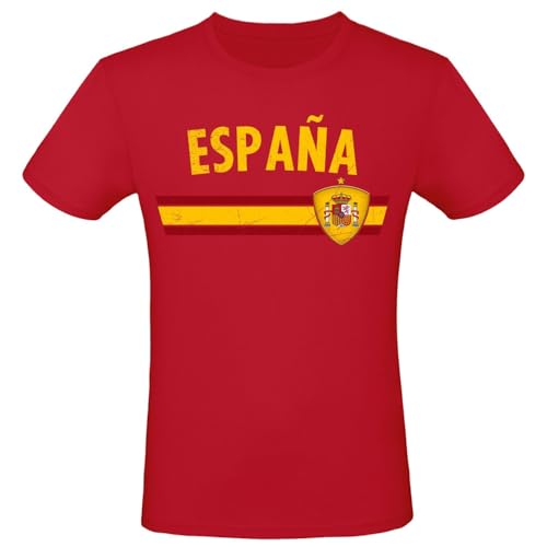 EM WM Fan Shirt España Spanien T-Shirt Fanartikel Herren Damen Fan-Shirt, Größe wählen:M, Land wählen:Spanien von Alsino